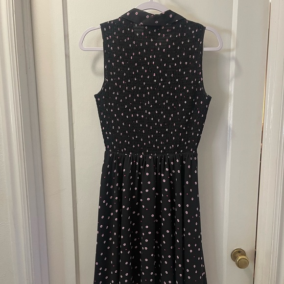 Kate Spade Floral Sleeveless Dress, Black with Pink tiny flowers | Size 2 - Picture 8 of 11